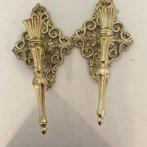 Gold metal vintage sconces